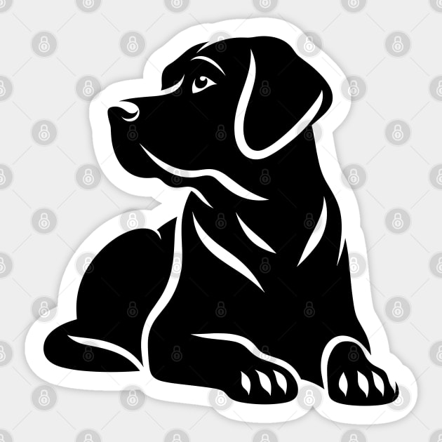 Black Labrador Dog Sticker by KayBee Gift Shop